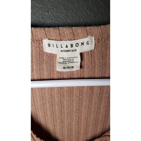 Billabong Essentials 'So Easy' Ribbed Top Size Medium Light Brown Long Sleeve - Picture 6 of 9